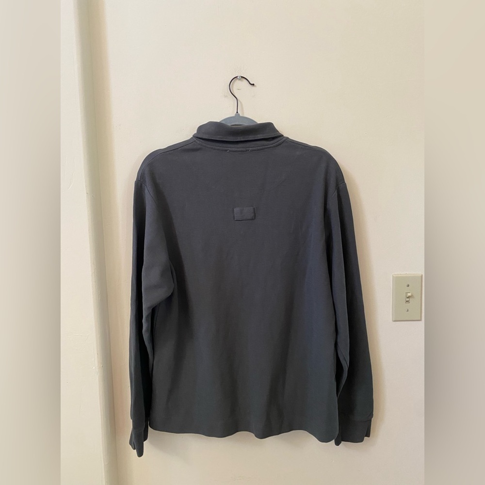 Zara Charcoal ¼ Quarter Zip Pullover Sweater S Funnel Mock Neck Cotton - Picture 5 of 5